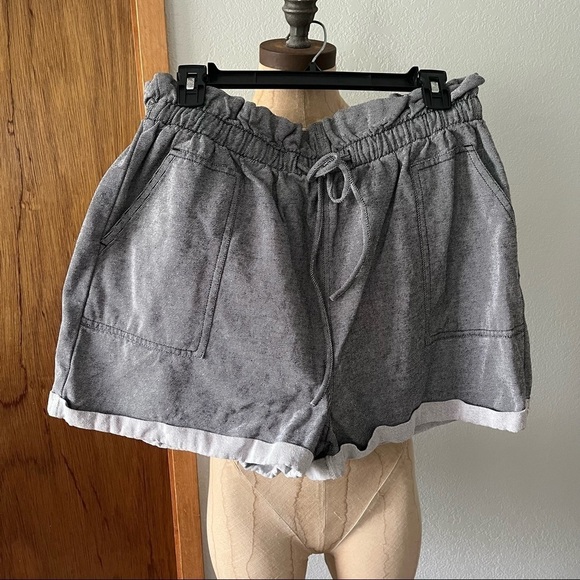 Callipygian Pants - CALLIPYGIAN sz L Gray Paper Bag Shorts from Opening Ceremony Cotton